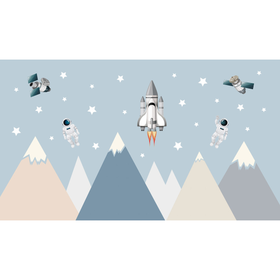 Carta da parati panoramica per bambini - Montagne missilistiche
