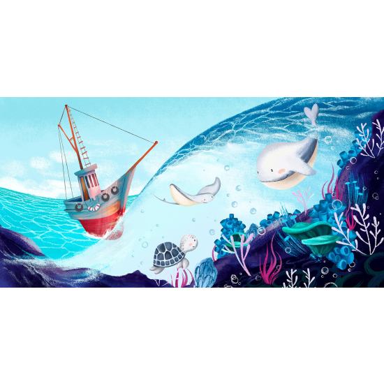 Carta da parati panoramica per bambini - Oceano