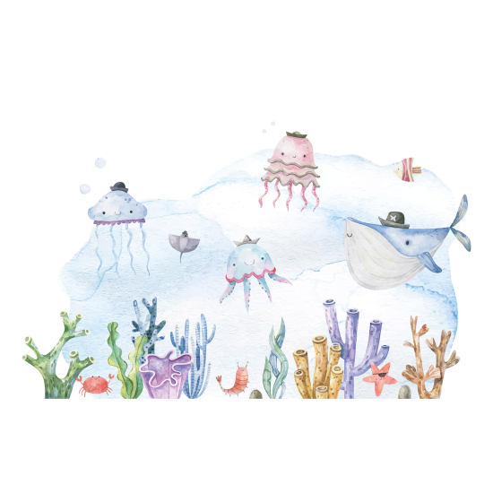 Carta da parati panoramica per bambini - Oceano