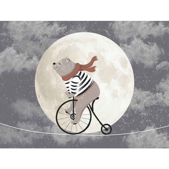 Carta da parati panoramica per bambini - Orsetto Luna
