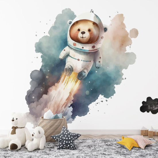 Carta da parati panoramica per bambini - Orso Astronauta