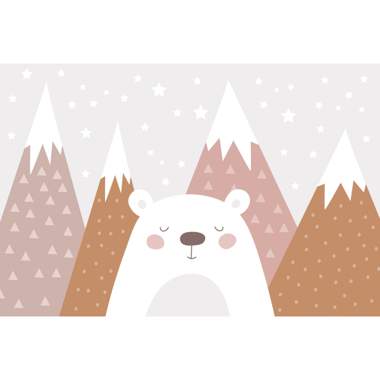 Carta da parati panoramica per bambini - Orso Bianco