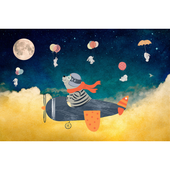 Carta da parati panoramica per bambini - Orson Aviatore