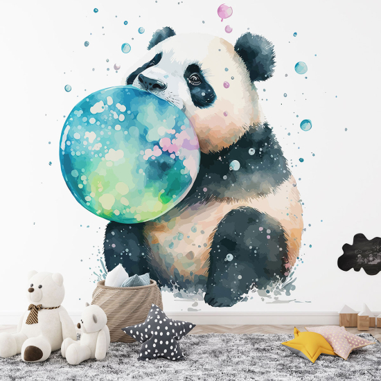 Carta da parati panoramica per bambini - Palloncini Panda