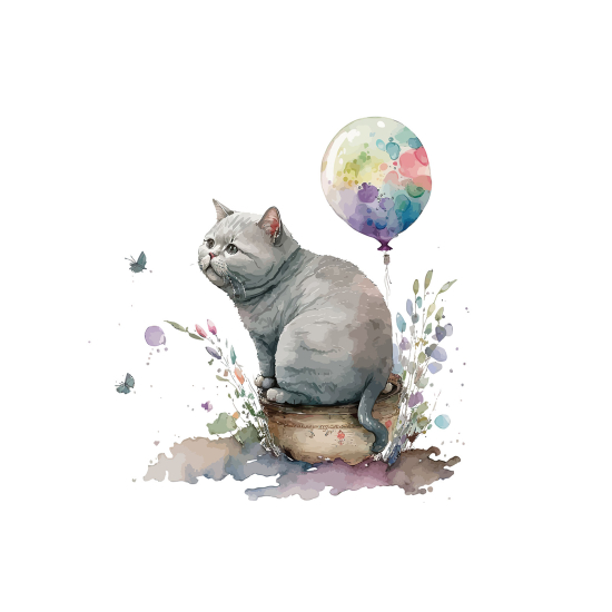 Carta da parati panoramica per bambini - Pallone Gatto