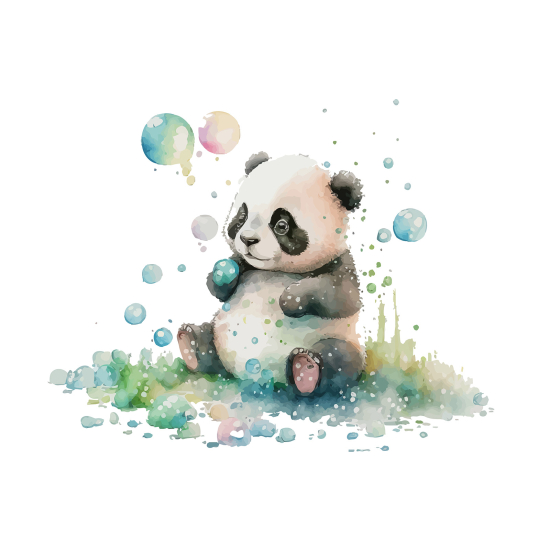Carta da parati panoramica per bambini - Panda