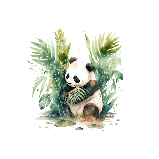 Carta da parati panoramica per bambini - Panda