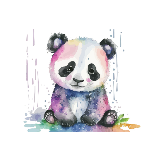 Carta da parati panoramica per bambini - Panda