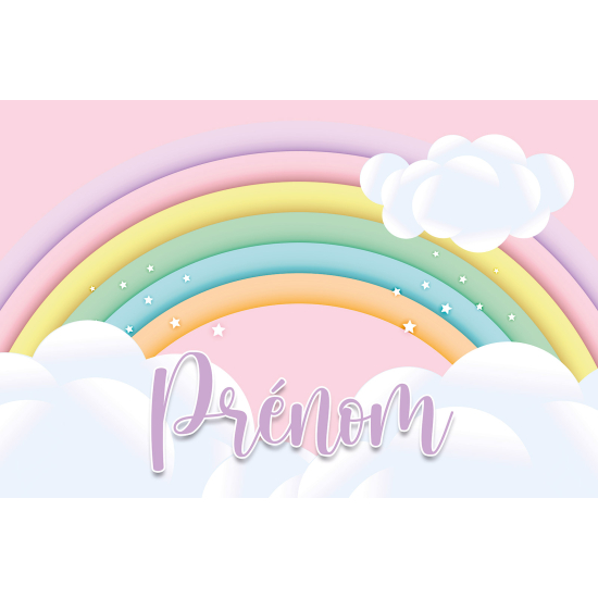 Carta da parati panoramica per bambini personalizzato - Arcobaleno