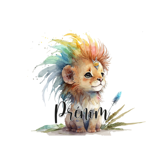 Carta da parati panoramica per bambini personalizzato - Cucciolo di leone