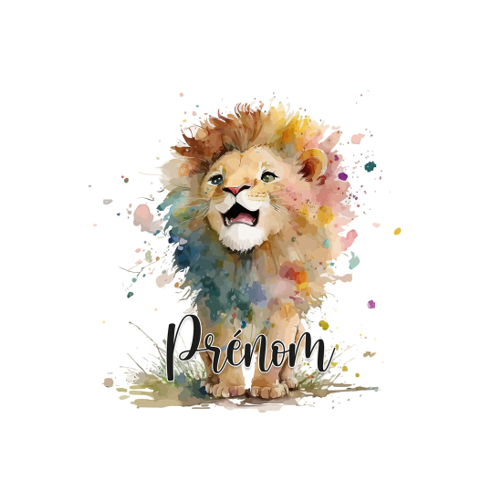 Carta da parati panoramica per bambini personalizzato - Cucciolo di leone