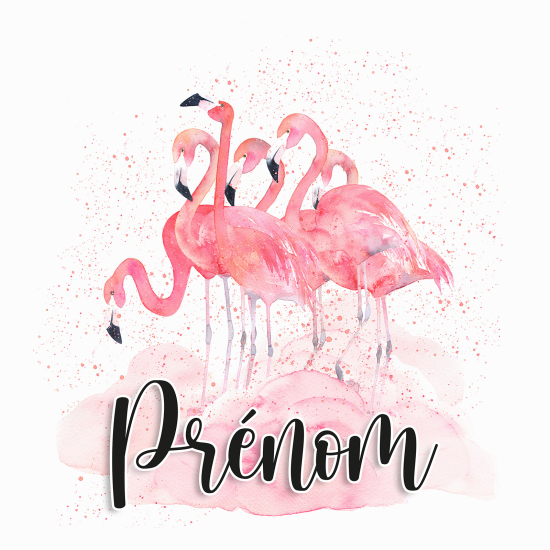 Carta da parati panoramica per bambini personalizzato - Fenicotteri Rosa