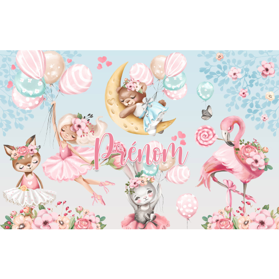 Carta da parati panoramica per bambini personalizzato - Fiabesco