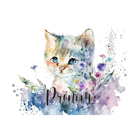 Carta da parati panoramica per bambini personalizzato - Gattino