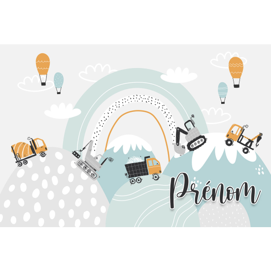 Carta da parati panoramica per bambini personalizzato - Lavori
