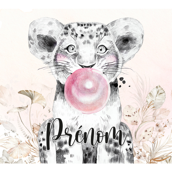 Carta da parati panoramica per bambini personalizzato - Leone Chewing-Gum