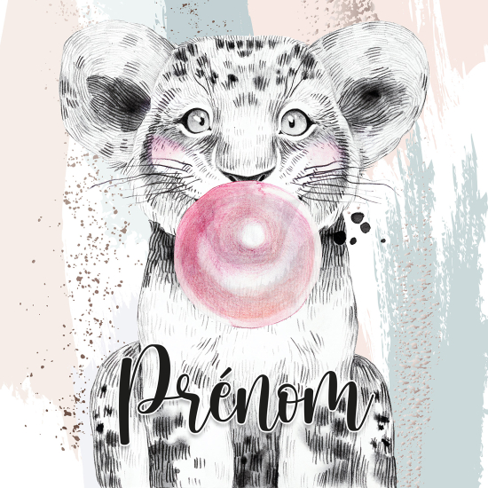 Carta da parati panoramica per bambini personalizzato - Leone Chewing-Gum