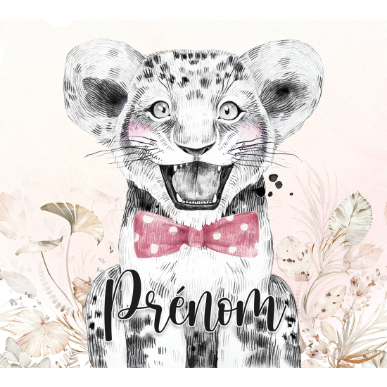 Carta da parati panoramica per bambini personalizzato - Leone Papillon