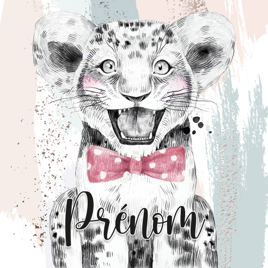 Carta da parati panoramica per bambini personalizzato - Leone Papillon