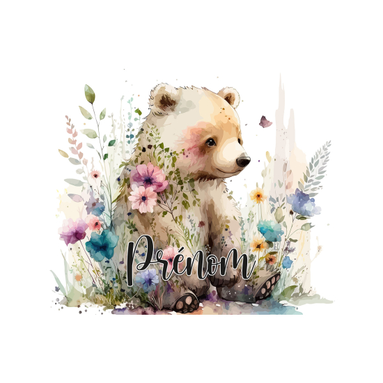 Carta da parati panoramica per bambini personalizzato - Orsetto