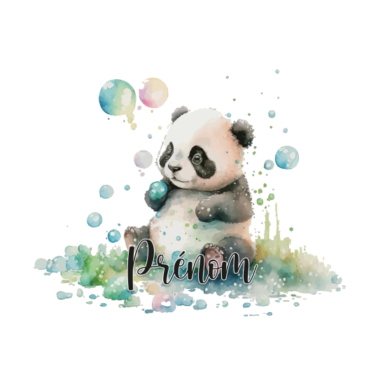Carta da parati panoramica per bambini personalizzato - Panda