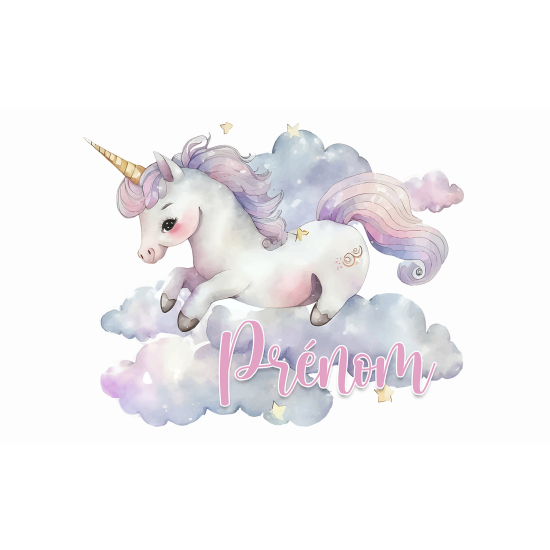 Carta da parati panoramica per bambini personalizzato - Unicorno
