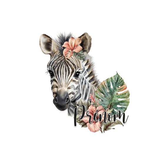 Carta da parati panoramica per bambini personalizzato - Zebra