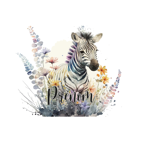 Carta da parati panoramica per bambini personalizzato - Zebra