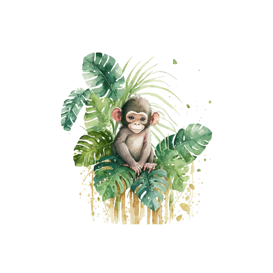 Carta da parati panoramica per bambini - Scimmietta