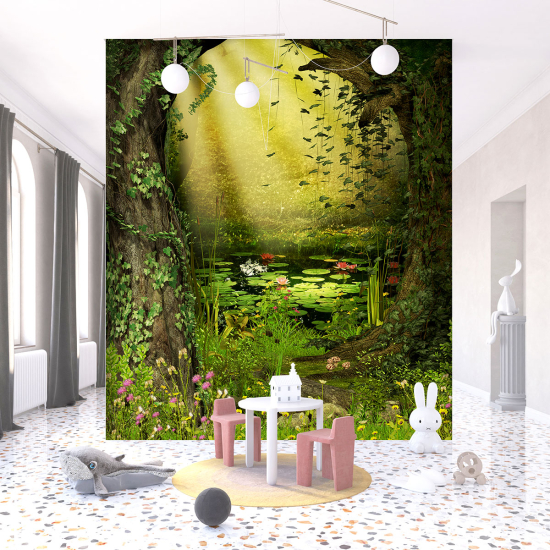 Carta da parati panoramica per bambini - Stagno fatato