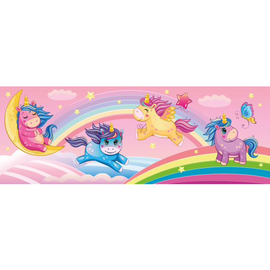 Carta da parati panoramica per bambini - Unicorni