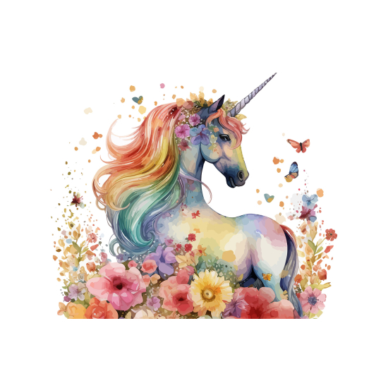 Carta da parati panoramica per bambini - Unicorno