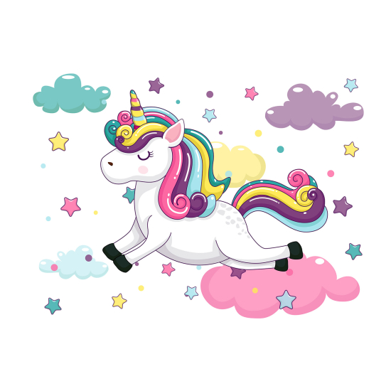 Carta da parati panoramica per bambini - Unicorno