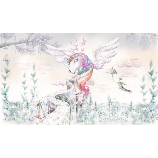 Carta da parati panoramica per bambini - Unicorno