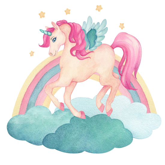 Carta da parati panoramica per bambini - Unicorno