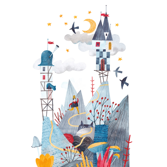 Carta da parati panoramica per bambini - Villaggio