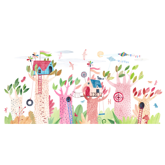 Carta da parati panoramica per bambini - Villaggio