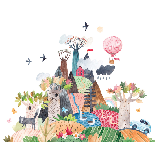 Carta da parati panoramica per bambini - Villaggio