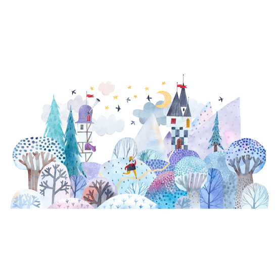 Carta da parati panoramica per bambini - Villaggio