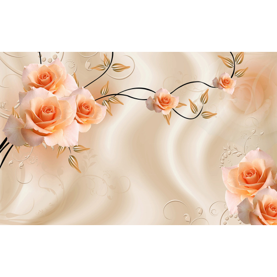 Carta da parati panoramica - Rose 3D