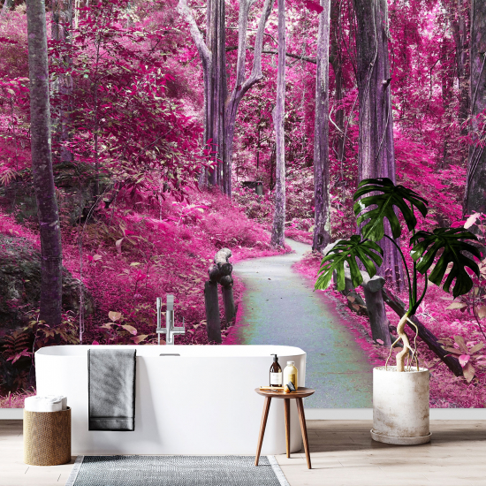 Carta da parati panoramica - Sentiero Fiori rosa