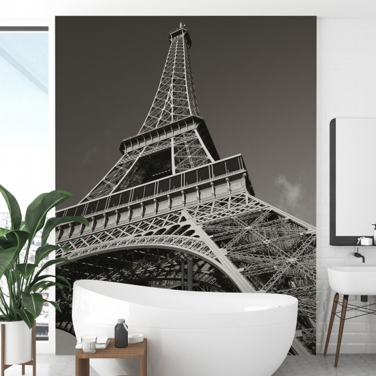 Carta da parati panoramica - Torre Eiffel in bianco e nero