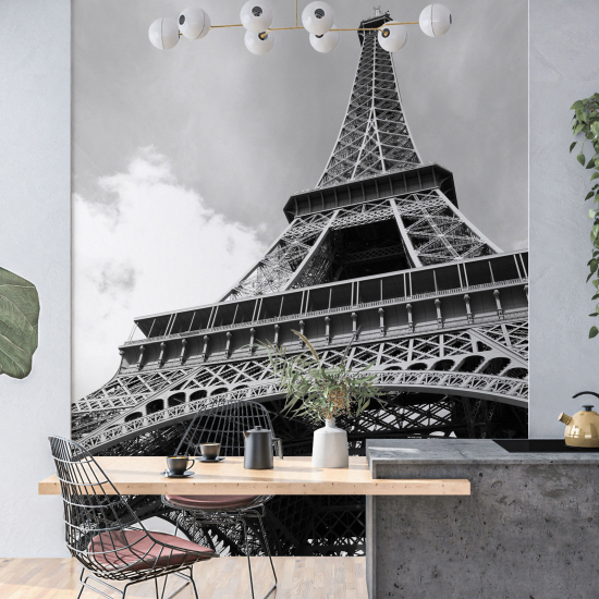 Carta da parati panoramica - Torre Eiffel in bianco e nero