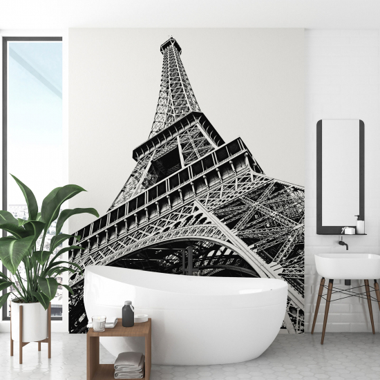 Carta da parati panoramica - Torre Eiffel in bianco e nero