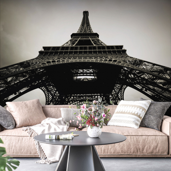 Carta da parati panoramica - Torre Eiffel in bianco e nero
