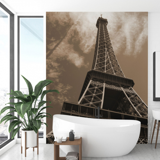 Carta da parati panoramica - Torre Eiffel Seppia