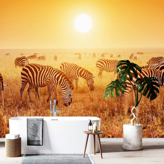 Carta da parati panoramica - Zebre Savana