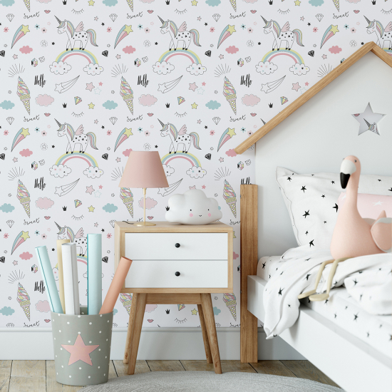 Carta da parati per bambini - Unicorni