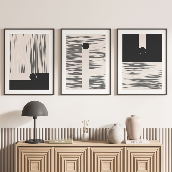 Confezione di 3 poster trittici - Astratto geometrico