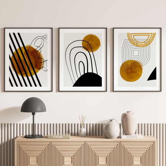 Confezione di 3 poster trittici - Astratto geometrico